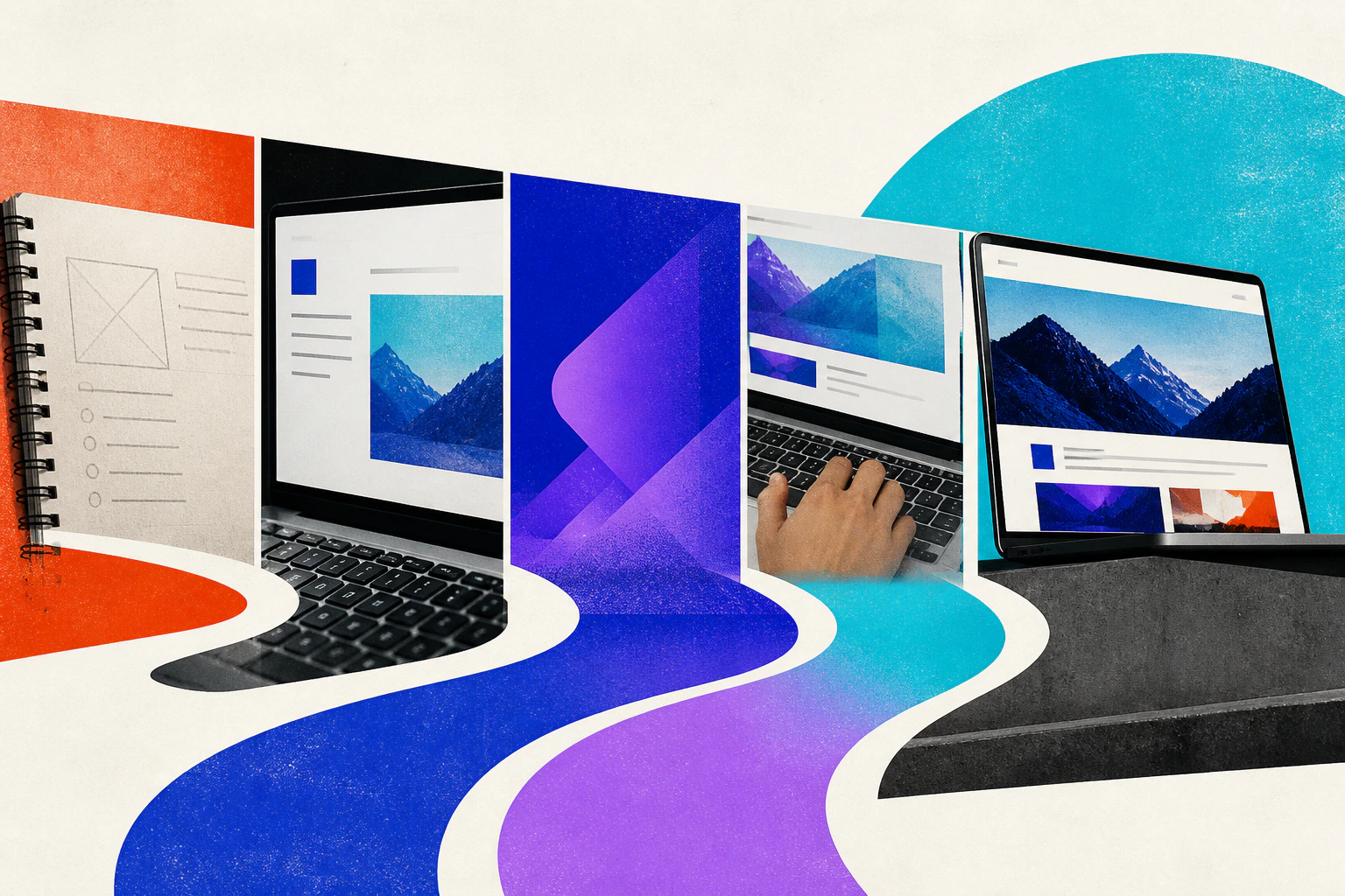 Step-by-step journey from website brief through AI draft, human review, testing and launch